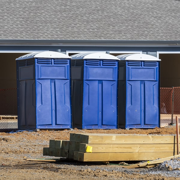 how often are the porta potties cleaned and serviced during a rental period in Dauberville